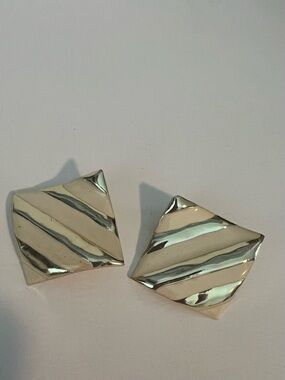 Vintage Don-Lin 1980s Stylish Gold-Tone & enamel pierced earrings